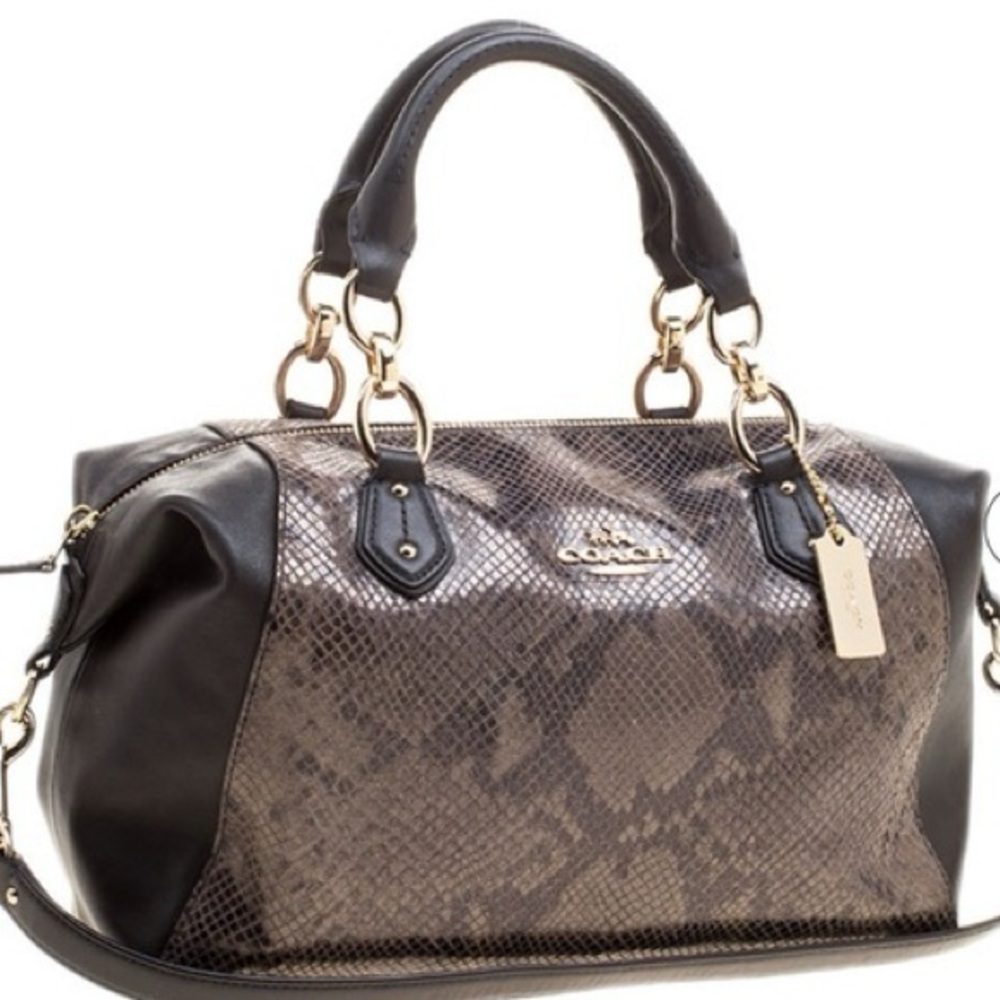 Coach Colette Satchel In Python-Embossed Leather … - image 1